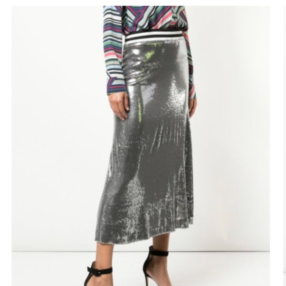 NICOLE MILLER sequin a-line skirt